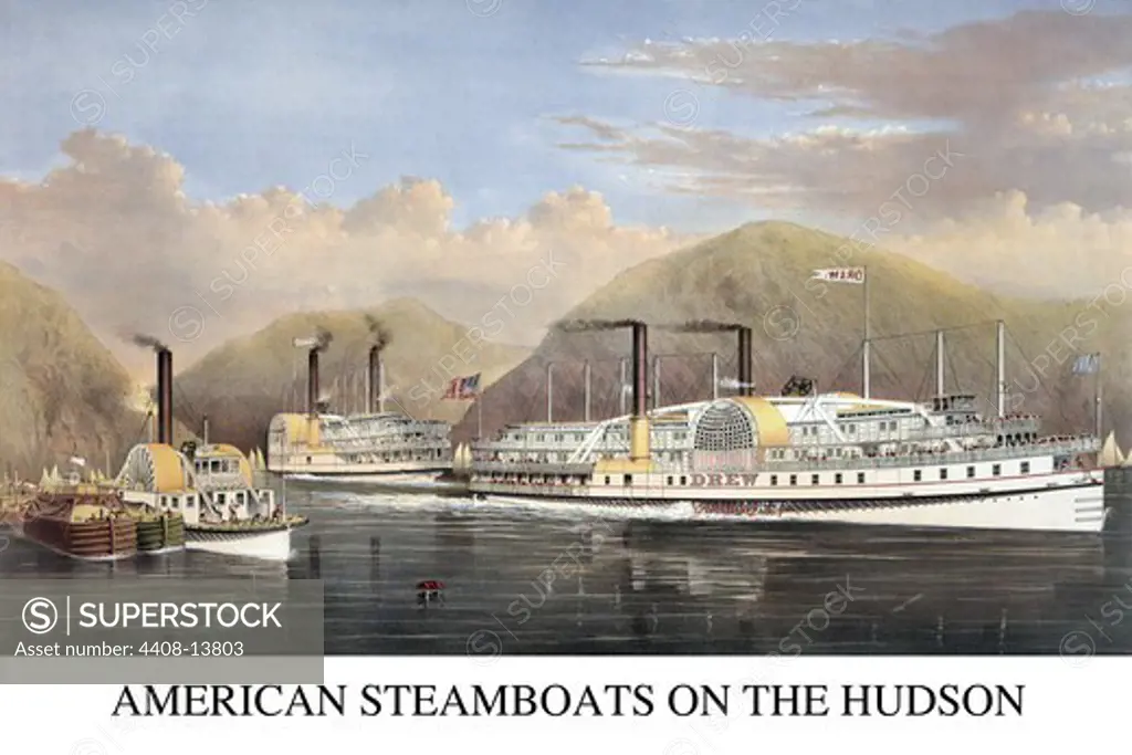 American steamboats on the Hudson: passing the highlands, Currier & Ives Prints