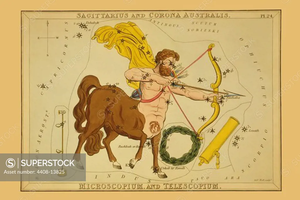 Sagittarius and Corona Australis, Microscopium, and Telescopium , Celestial & Astrological Charts