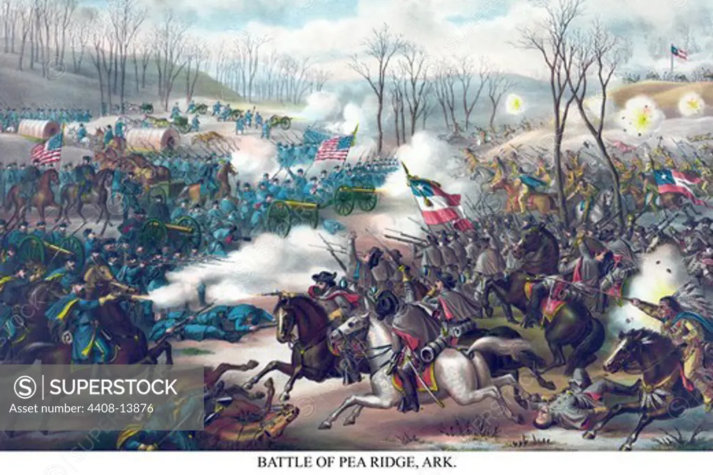 Battle of Pea Ridge or Elkhorn Tavern, Civil War - USA