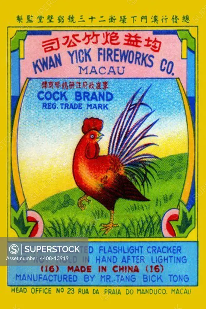 Cock Brand Firecrackers, Firecracker Labels