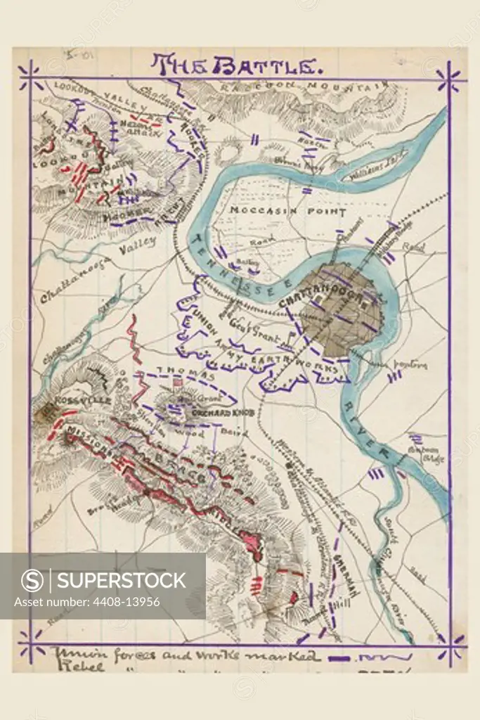 Battle of Chattanooga or Missionary Ridge, Civil War - USA