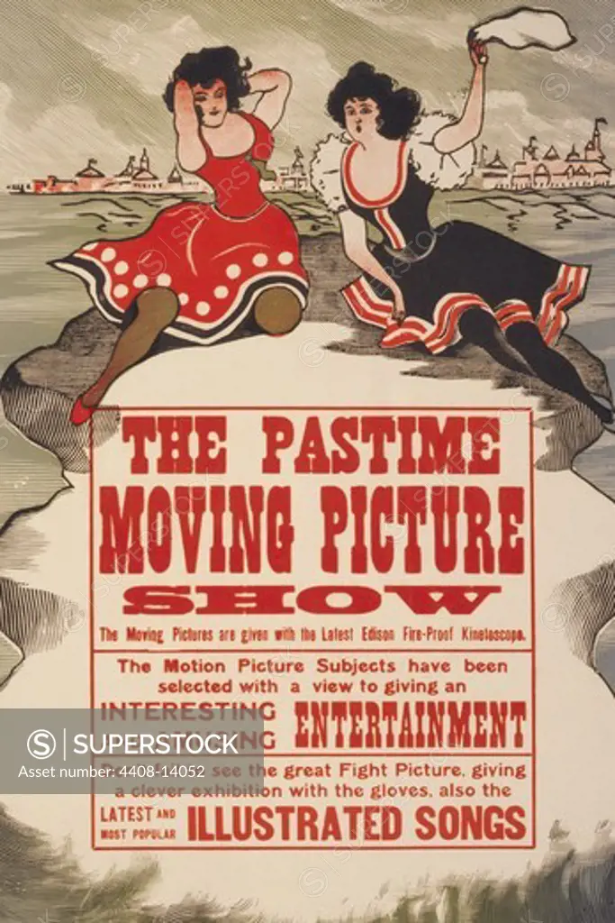 Pastime moving picture show, Vintage Film Posters