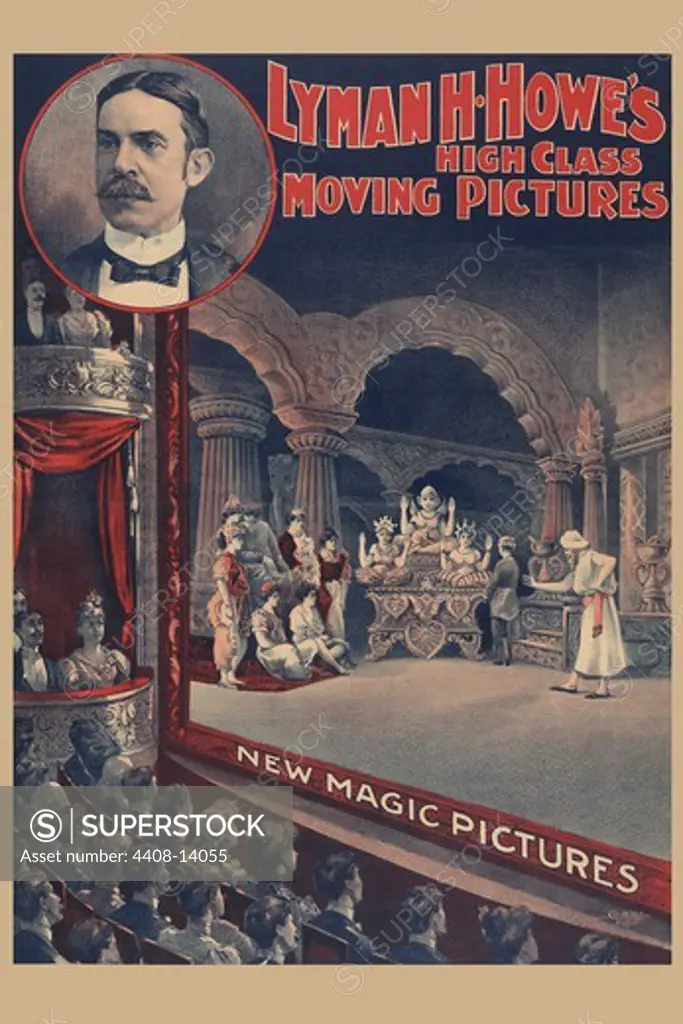Lyman H. Howe's high class moving pictures - new magic pictures , Vintage Film Posters
