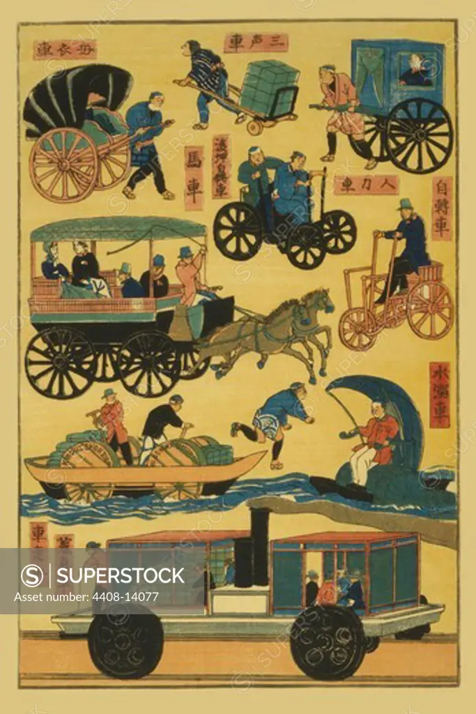 Japanese modes of Transportation at Turn of Century, Railroad