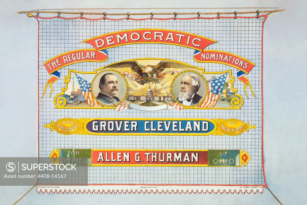 Democratic nominations For President, Grover Cleveland of New York. For Vice Pres't, Allen G. Thurman of Ohio., Famous Americans