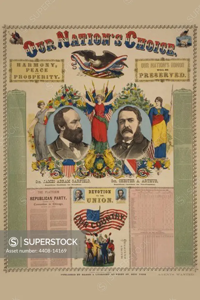 Our nation's choice--Gen. James Abram Garfield, Republican candidate for President, Gen. Chester A. Arthur, Republican Candidate for Vice-President, Famous Americans