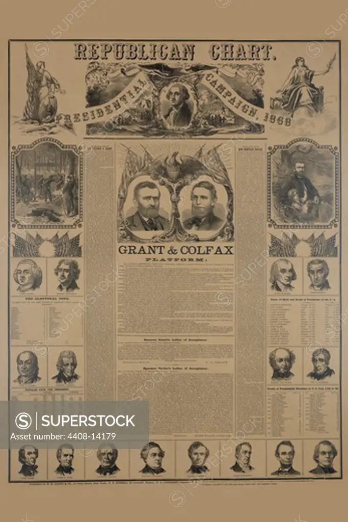 Republican chart. Presidential campaign, 1868, Famous Americans