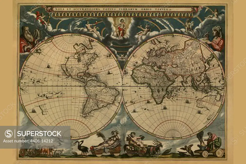 New & Accurate Map of the World, Antique World Maps