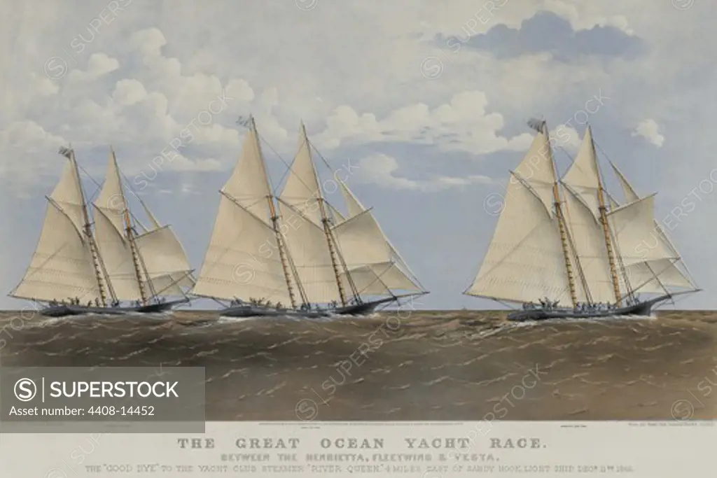 Great ocean yacht race between the Henrietta, Fleetwing & Vesta, Small Yacths