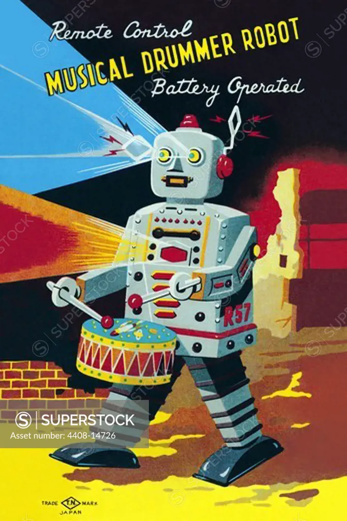 Musical Drummer Robot, Robots, ray guns & rocket ships