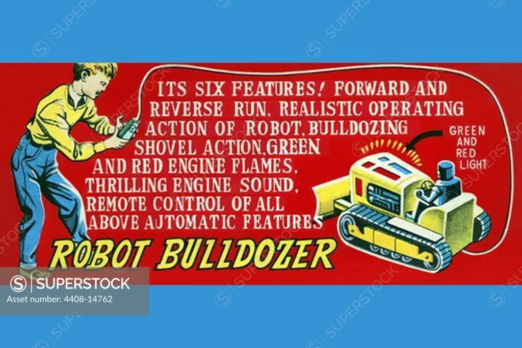 Robot Bulldozer - Six Features, Robots, ray guns & rocket ships