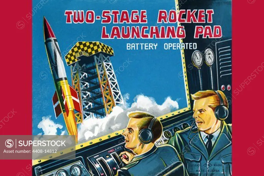 Two-Stage Rocket Launching Pad, Robots, ray guns & rocket ships