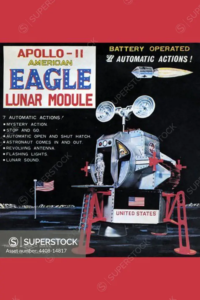 Apollo-11 American Eagle Lunar Module, Robots, ray guns & rocket ships