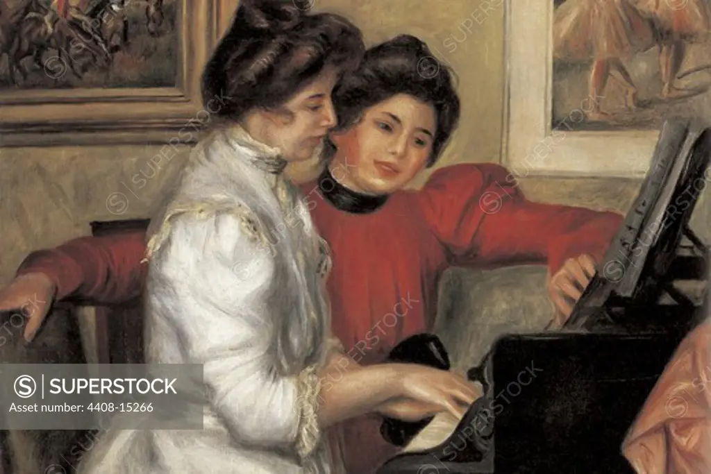 Yvonne and Christine Lerolle at the piano, Fine Art