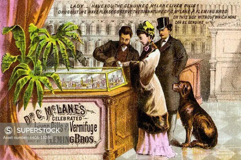 Dr. C McLane's Celebrated Liver Pills and Vermifuge, Medical - Potions, Medications, & Cures