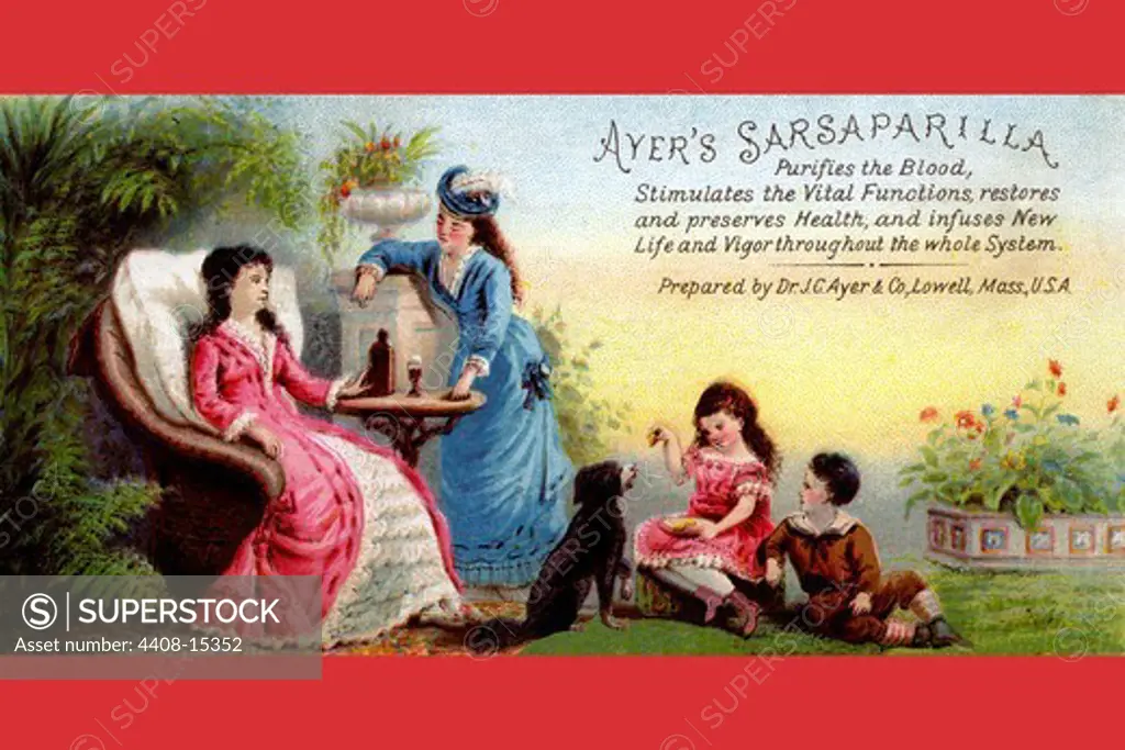 Ayer's Sarsaparilla Purifies the Blood, Medical - Potions, Medications, & Cures