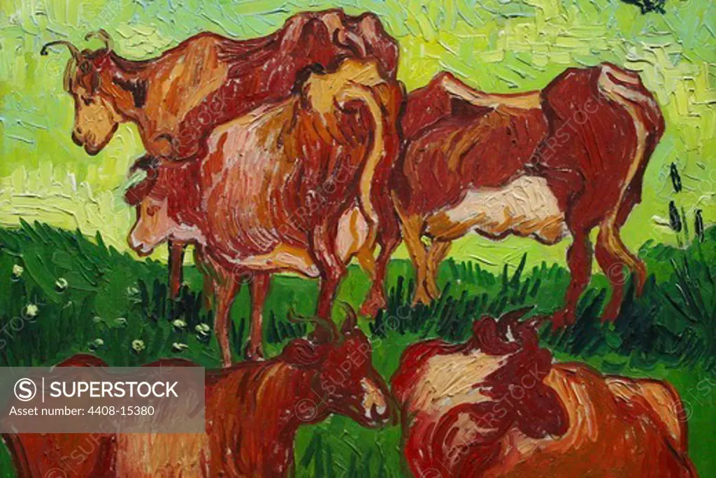 Les vaches by Van Gogh, Fine Art
