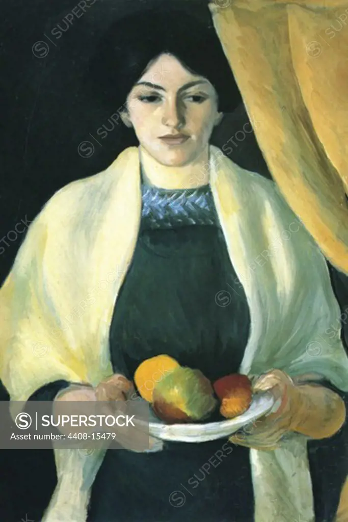 Portrait with apples (portrait of the wife of the artist) , Fine Art