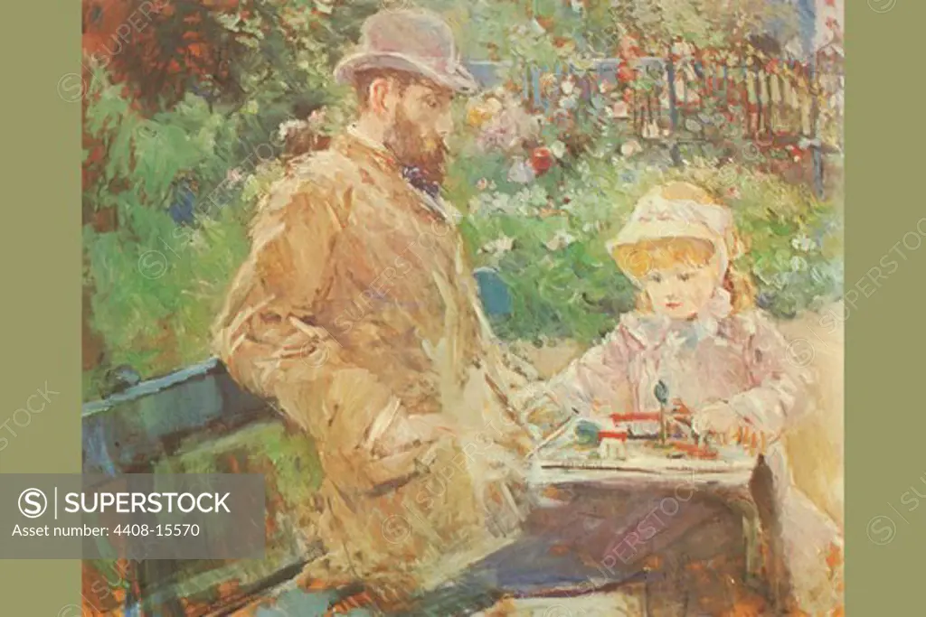 Eugne Manet and his daughter in Bougival , Fine Art
