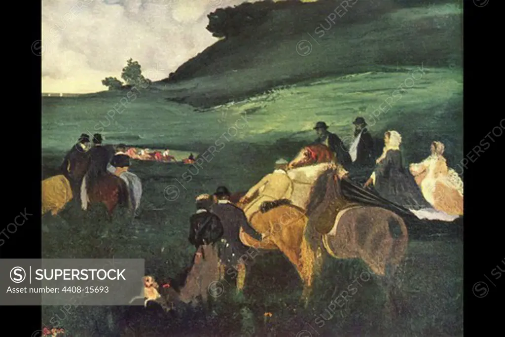 Riders in the  landscape, Edgar Degas, 1834-1937, French, Fine Art