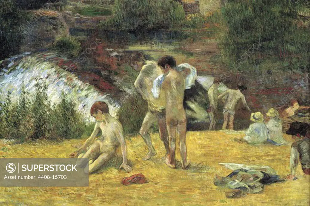 Bathing in the mill of Bois d'Amour , Fine Art