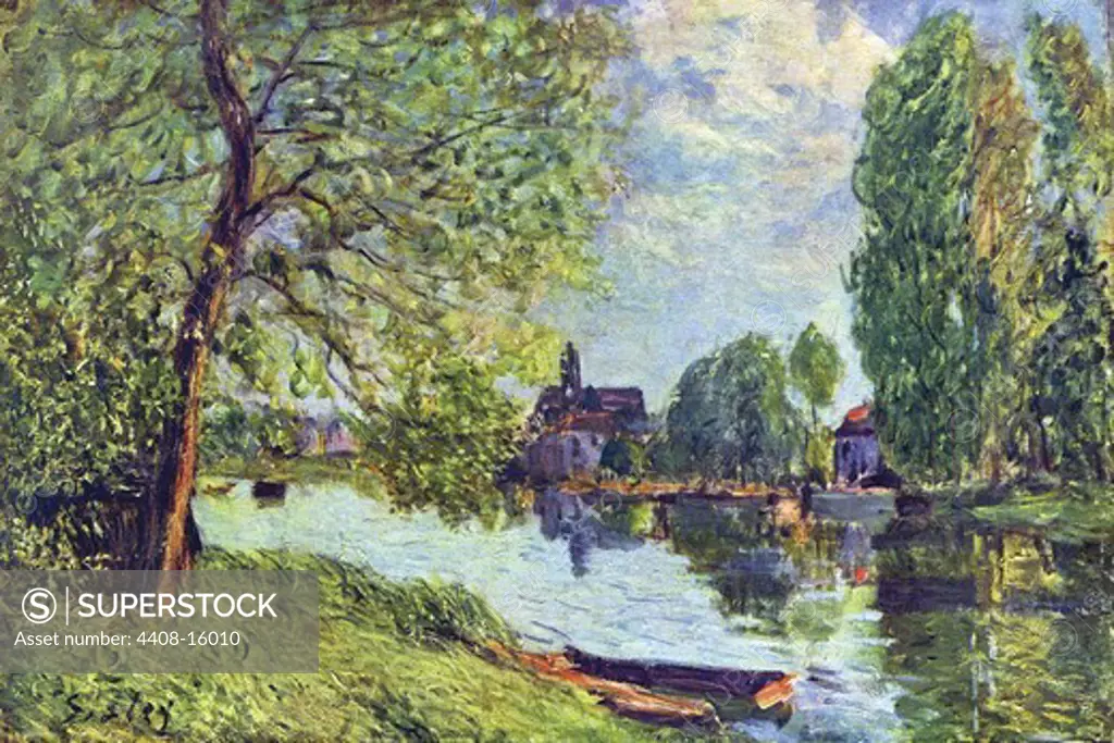 River landscape at Moret-sur-Loing   , Fine Art