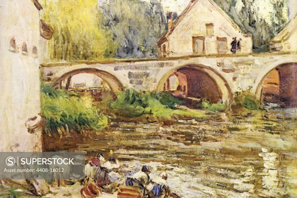 The laundresses by Moret by Alfred Sisley.jpg, Fine Art