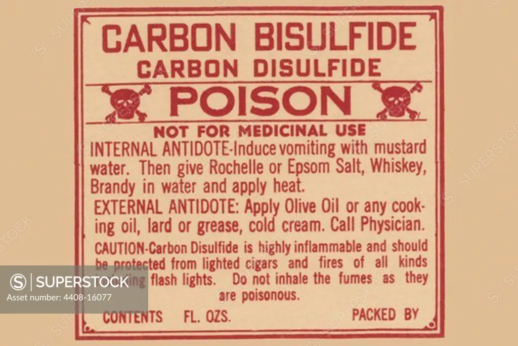 Carbon Bisulfide Carbon Disulfide, Medical - Potions, Medications, & Cures