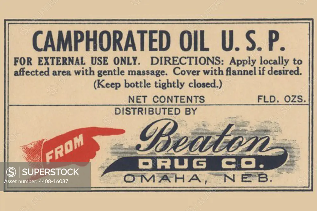 Camphorated Oil U.S.P., Medical - Potions, Medications, & Cures