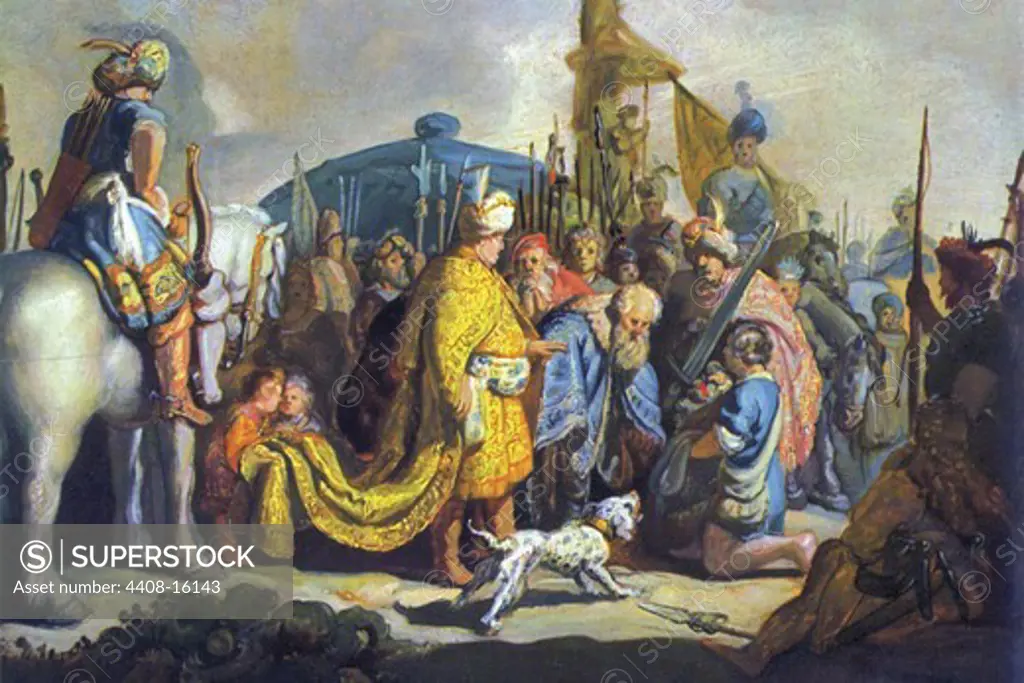 David with Goliath before Saul , Fine Art