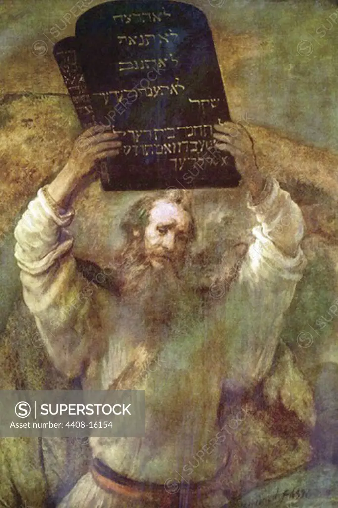 Moses with the commandments , Fine Art