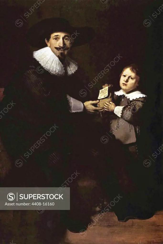 Portrait of Jan and his son Pellicorne , Fine Art