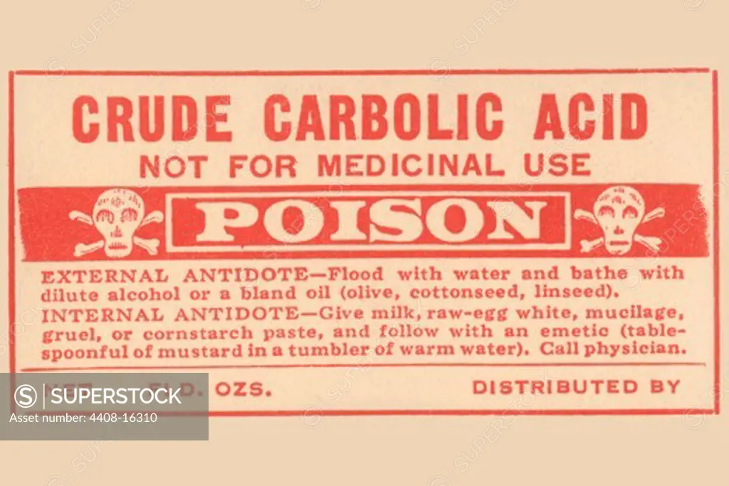 Crude Carbolic Acid - Not For Medicinal Use - Poison, Medical - Potions, Medications, & Cures