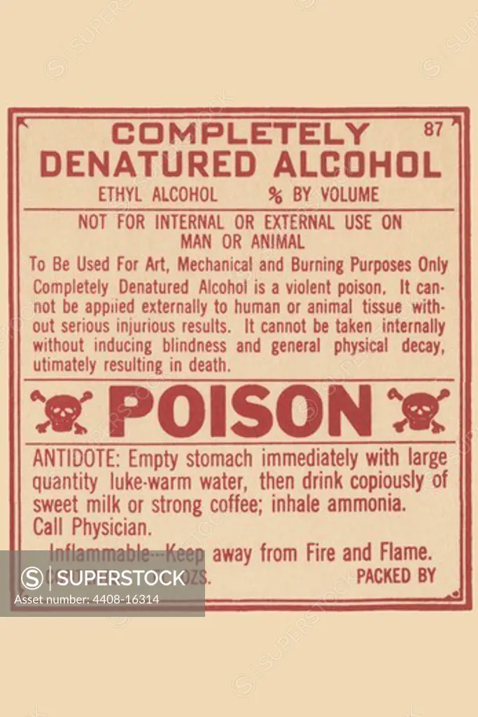 Completely Denatured Alcohol, Medical - Potions, Medications, & Cures