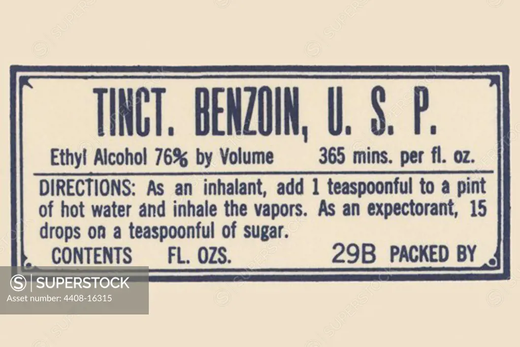Tincture Benzoin, U.S.P., Medical - Potions, Medications, & Cures