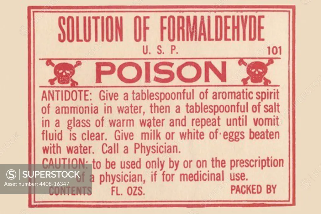 Solution of Formaldehyde, Medical - Potions, Medications, & Cures