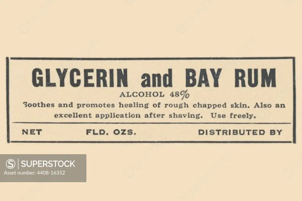 Glycerin and Bay Rum, Medical - Potions, Medications, & Cures