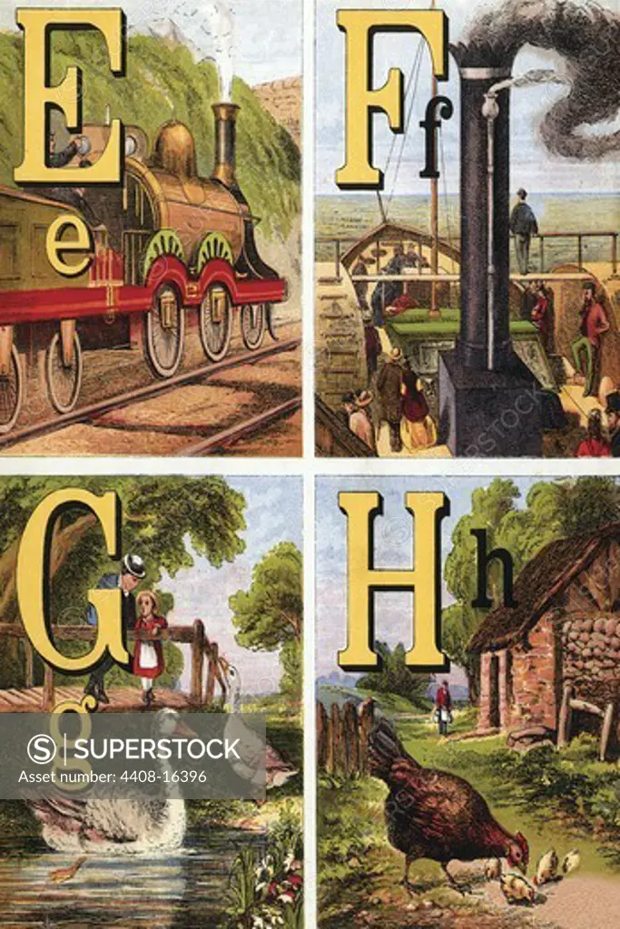 E, F, G, H Illustrated Letters, The Alphabet