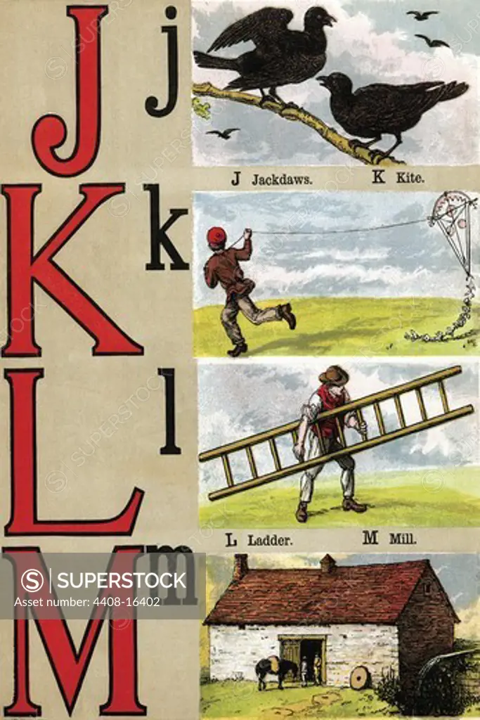 J, K, L, M Illustrated Letters, The Alphabet
