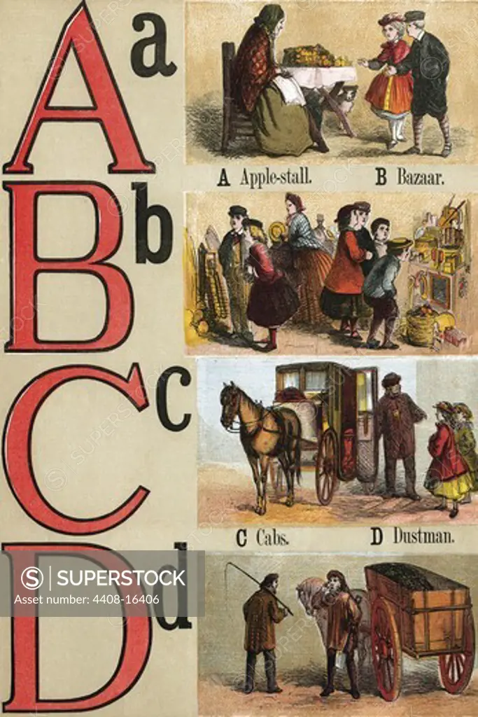 A, B, C, D Illustrated Letters, The Alphabet