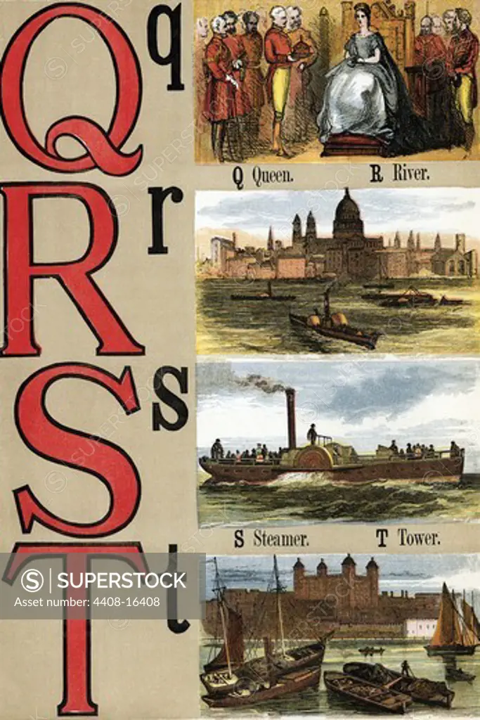 Q, R, S, T Illustrated Letters, The Alphabet