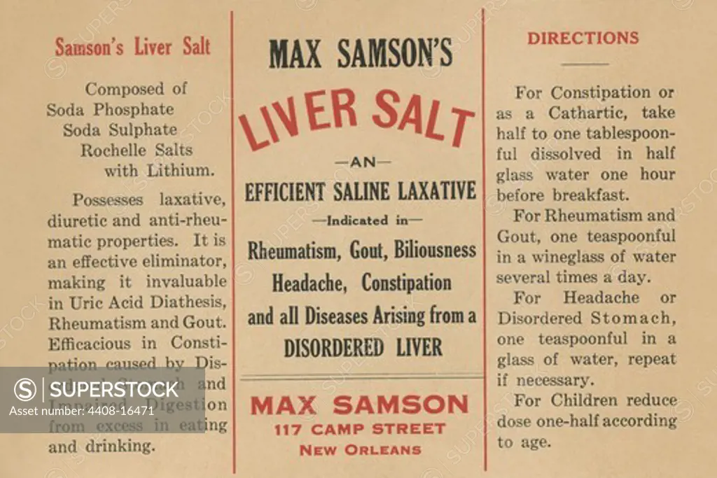 Max Samson's Liver Salt, Medical - Potions, Medications, & Cures