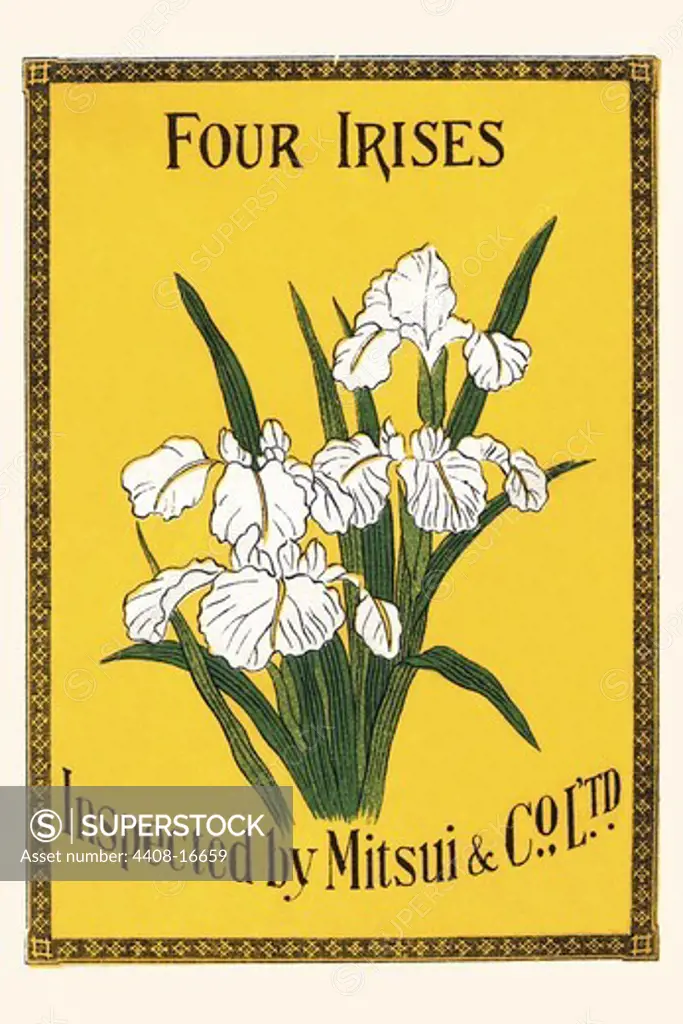 Four Irises, Silk Labels - Japanese