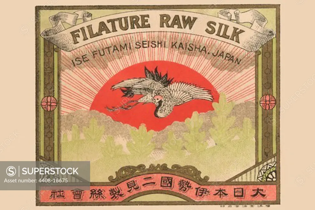 Filature Raw Silk, Silk Labels - Japanese
