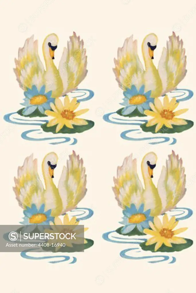 Swan and Flowers, Domestic Graphics