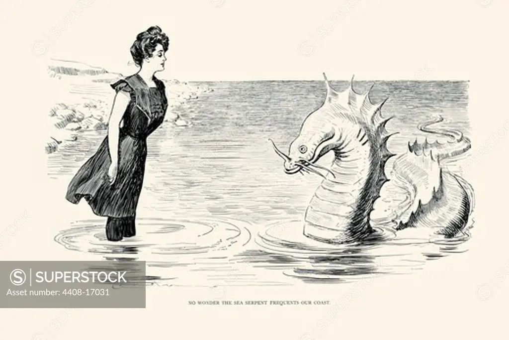 No Wonder The Sea Serpent Frequents our Coast, Charles Dana Gibson