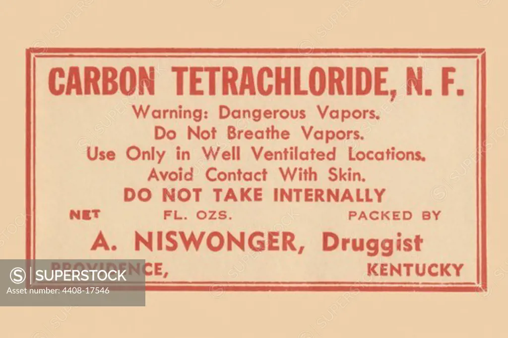 Carbon Tetrachloride, N.F., Medical - Potions, Medications, & Cures