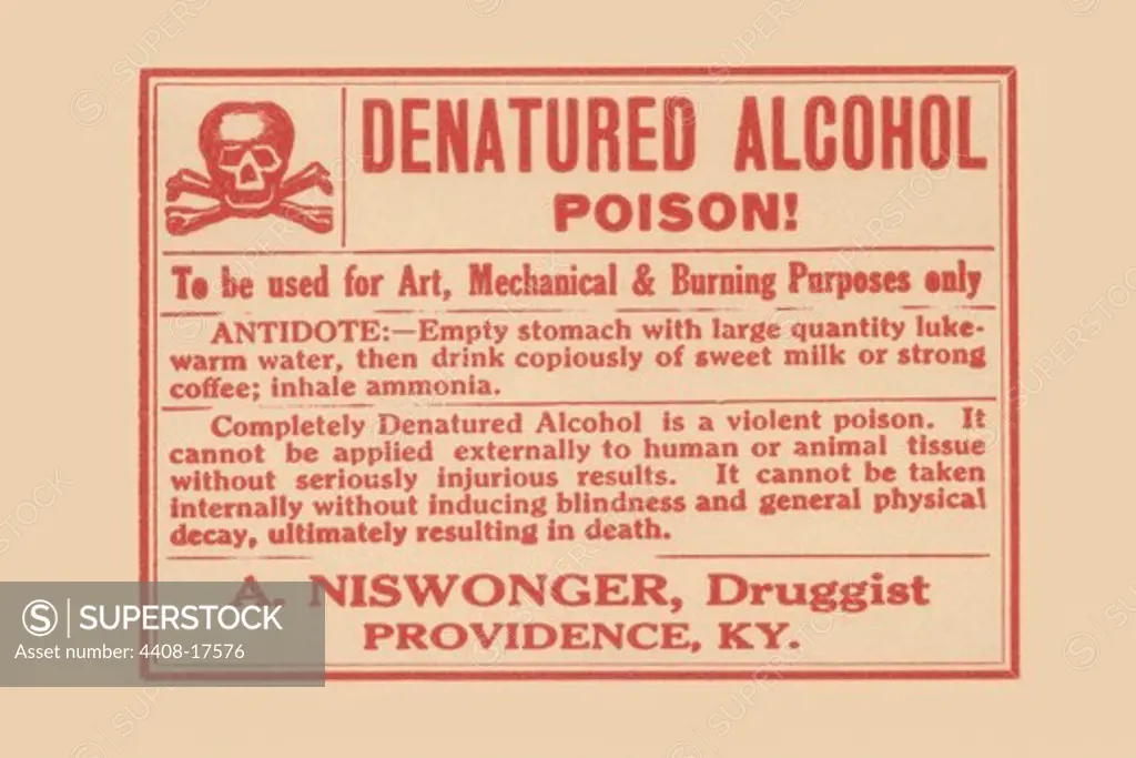Denatured Alcohol, Medical - Potions, Medications, & Cures