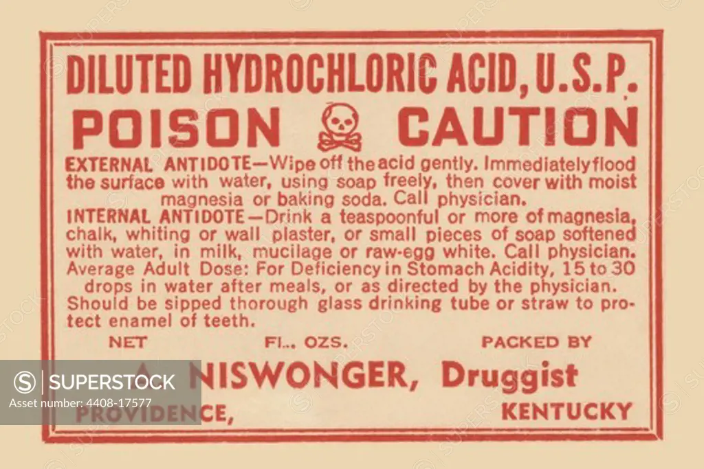 Diluted Hydrochloric Acid, Medical - Potions, Medications, & Cures