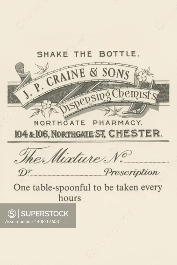 J.P. Craine & Sons Dispensing Chemists, Medical - Potions, Medications, & Cures